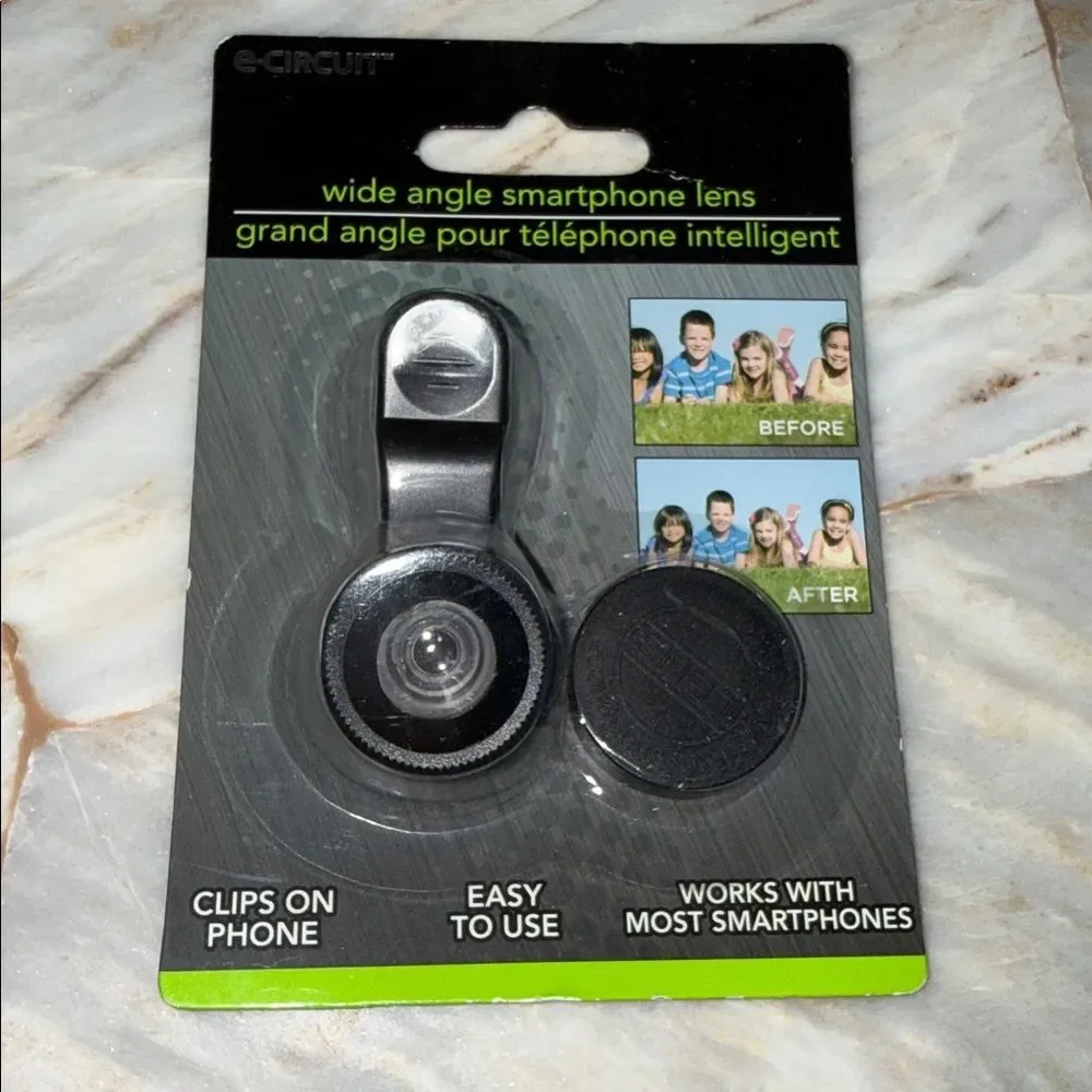 e-CIRCUIT Wide Angle Smartphone Lens Universal Clip-On Black 233209-1803 NEW